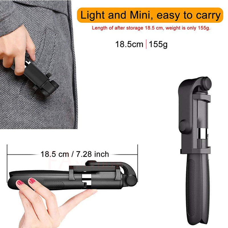 Compatible with Apple, t Tripod Selfie Stick Mobile Universal Live Triangle BrackeOne Bluetooth Selfie Artifact