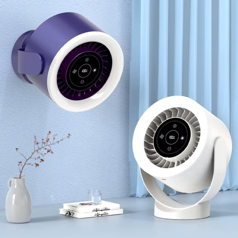 Rechargeable Wall Mount Table Fan Light Led Display Air Circulation Cooling USB Table Fan Light